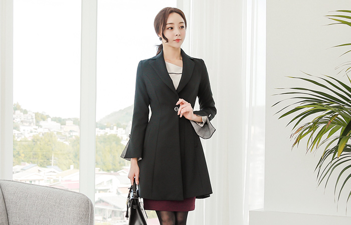 检查着色缝口袖口长夹克