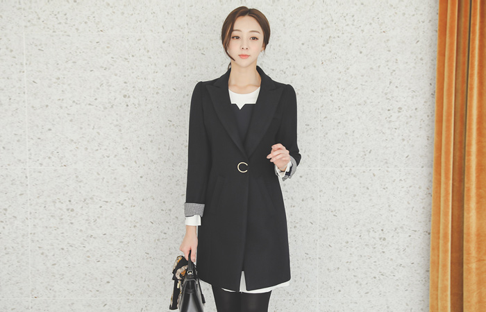 仿金密封零售颜色呢子大衣