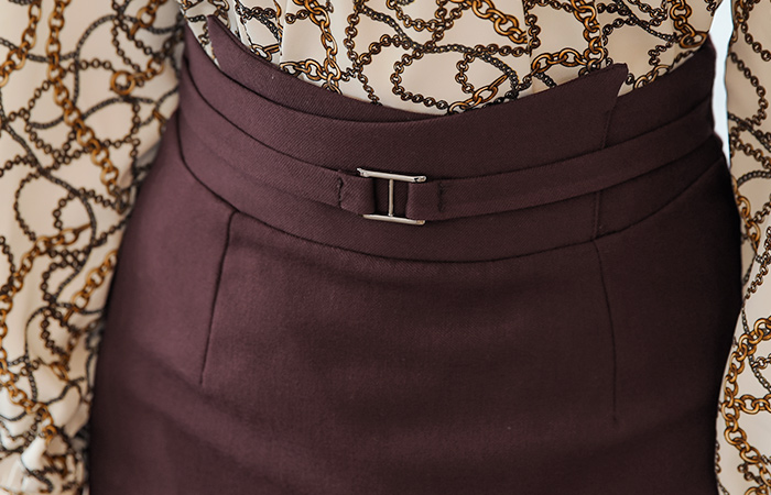 Precent Imem搭扣H Line Midi半身裙