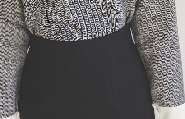 基本开衩拉绒中长半身裙