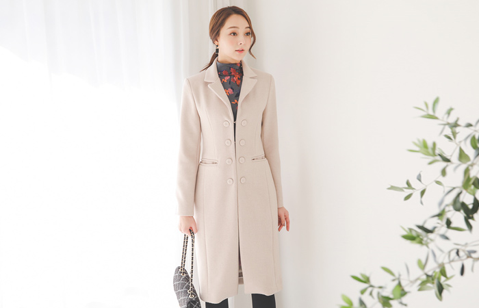 扣扣衬衬里羊毛呢子大衣