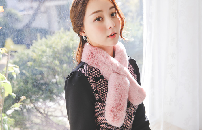 生态毛皮草迷你开巾