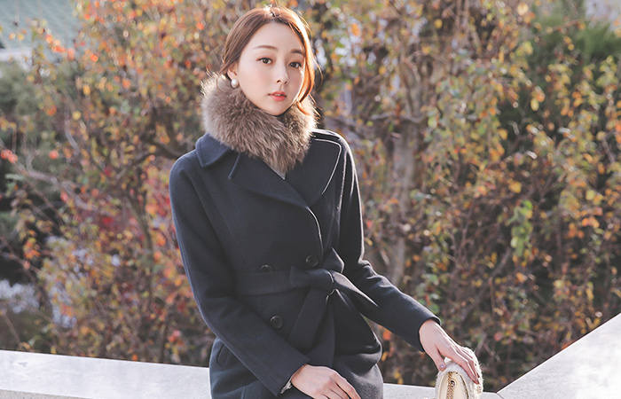 藤子Bokashi双束腰子子大衣