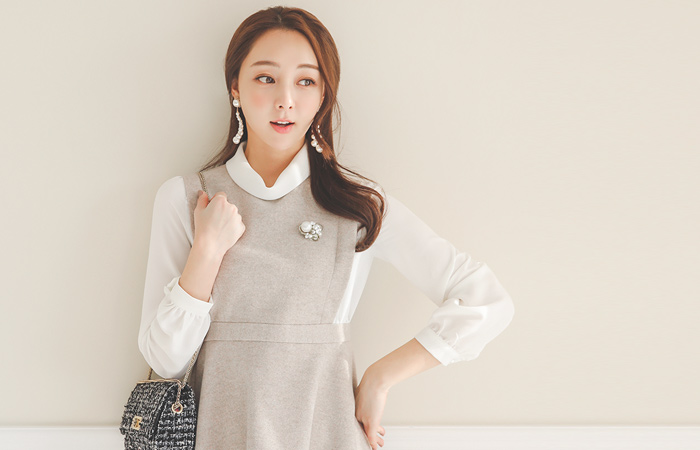 Rachel Bocashi Rolneck Wave Group /喇叭裙连衣裙