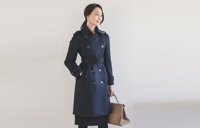 复古/古典双排扣风衣羊毛大衣