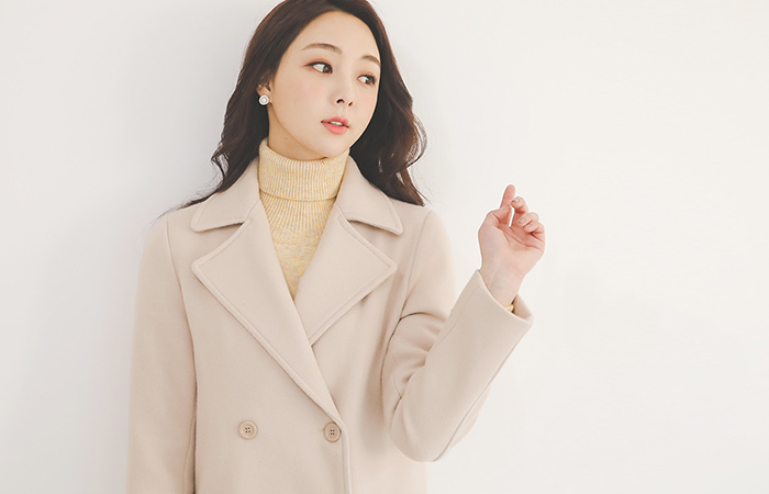 贴袋直发双羊毛大衣