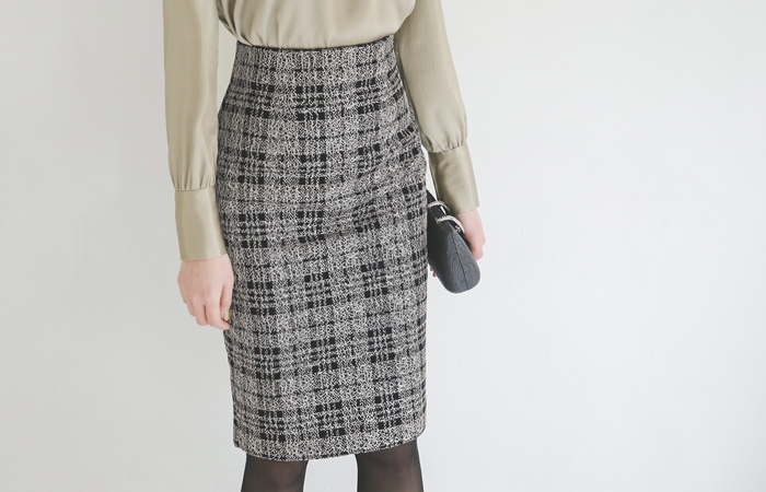 闪亮烟熏窗高腰裙子