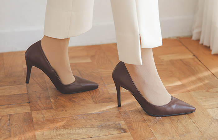 [模特穿35次]都市炫酷尖头高跟鞋