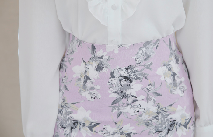 百合提花棉弹力裙子