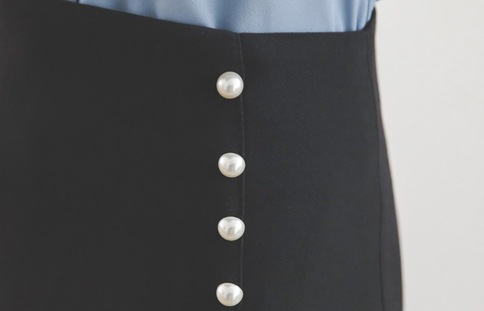 人造珍珠 侧裹 A字型 裙子