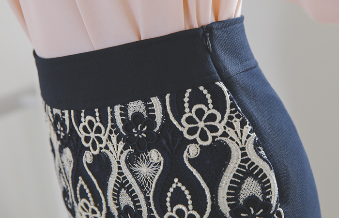 孔雀 闪亮 蕾丝 H字型 裙子