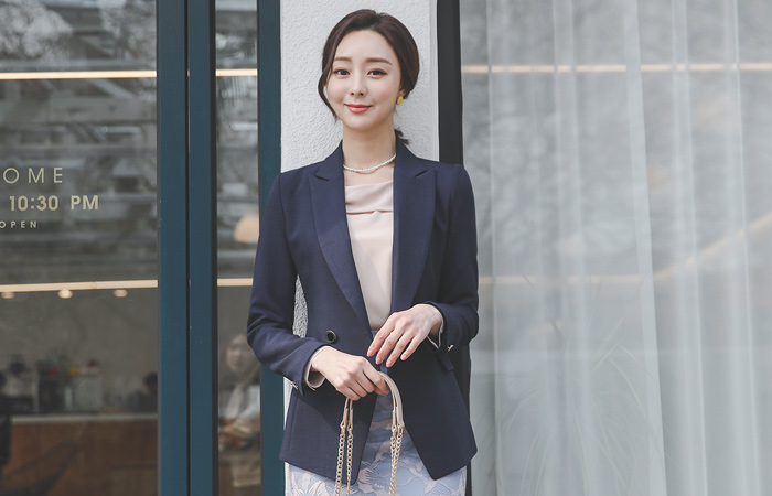 黄金环 扣子 双 弹力 夹克