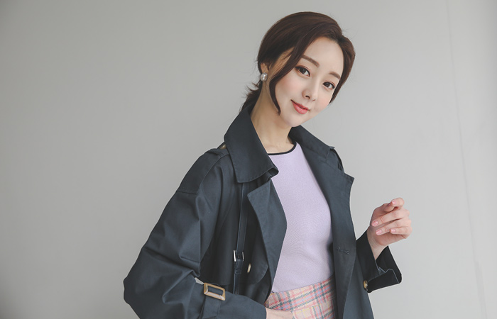 双排扣古典宽松款双排扣雨衣