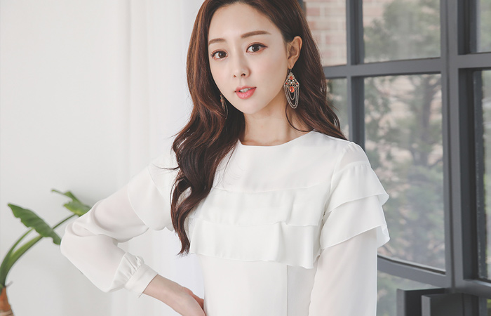 层褶裙 雪纺 披肩 褶裥 连衣裙