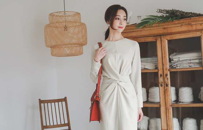 情调 悬垂式 交叉 长款 连衣裙