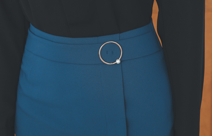 珍珠 黄金环 乐团 开叉 裙子