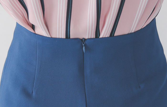 简单 基本 后面开衩 H字型 裙子