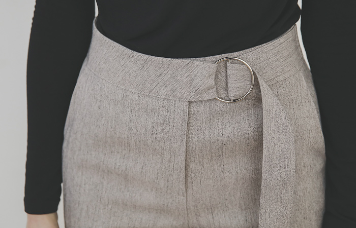 Silver O形环腰带装饰 渲染 直筒 宽松长裤