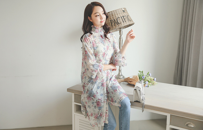 芙蓉石 荷叶 长款连衣裙&罩衫