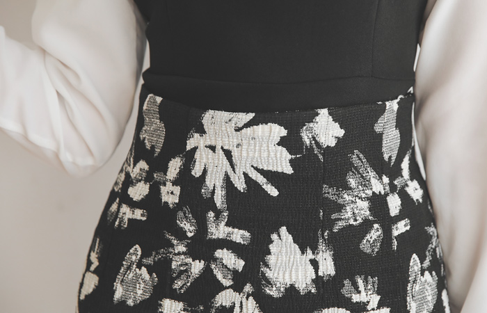 提花刷触摸弹力裙子