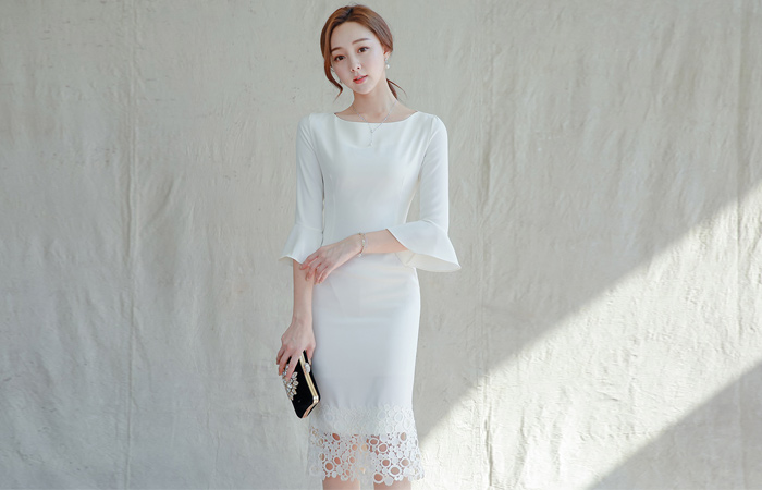 复古圆点蕾丝袖荷叶边衣衣裙