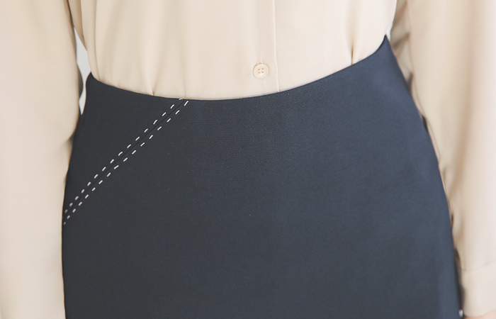 钻石 缝 H字型 弹力 裙子