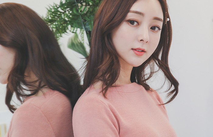 日常 基本 细密 船形领 针织衫