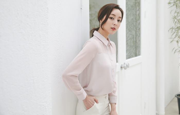 Pale 透视 挎包 领子 罩衫