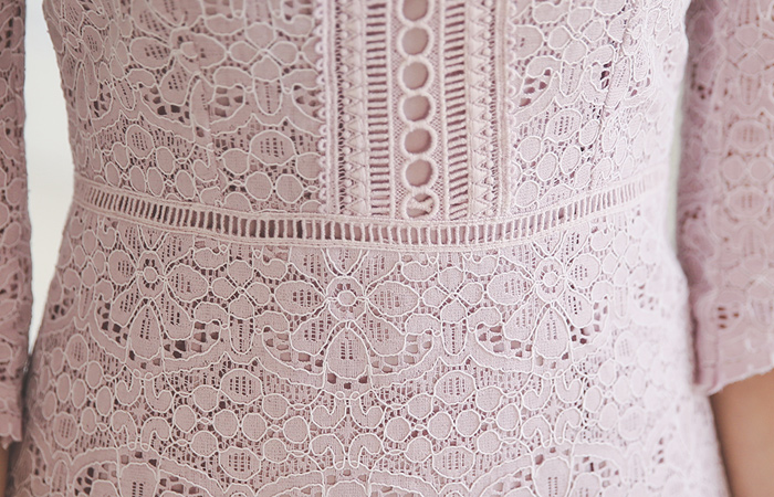 奢华裙小孔蕾丝连衣裙（春季）