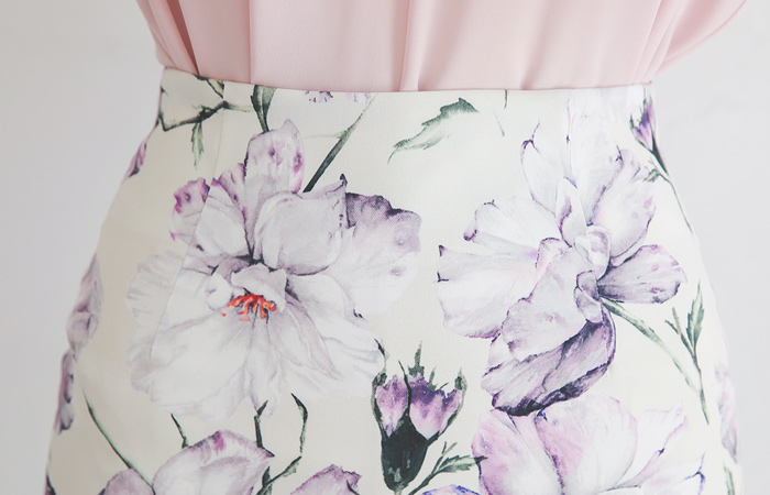 绘图 花纹 修身 裙子