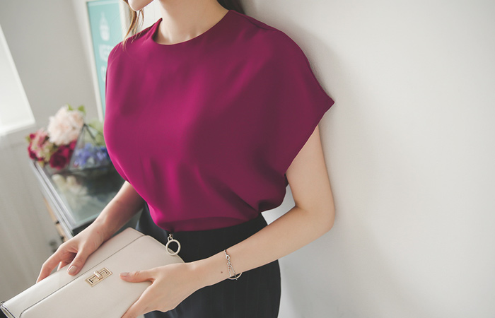 现代青年袖女衬衫