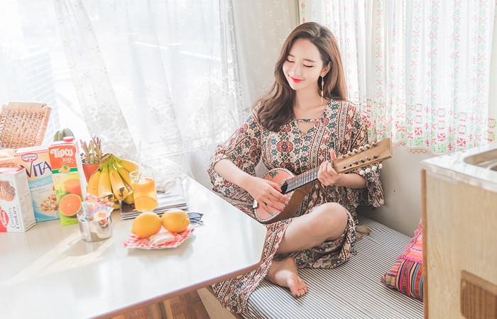 民族长袍连衣裙（腰带SET）