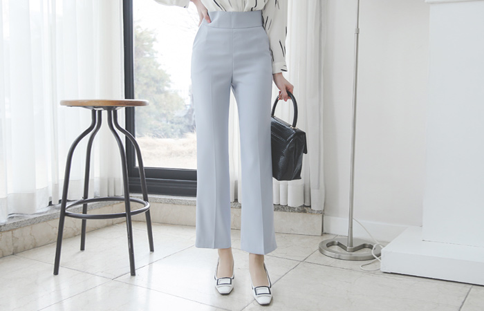 腰头 基本 高腰 长款 宽松长裤