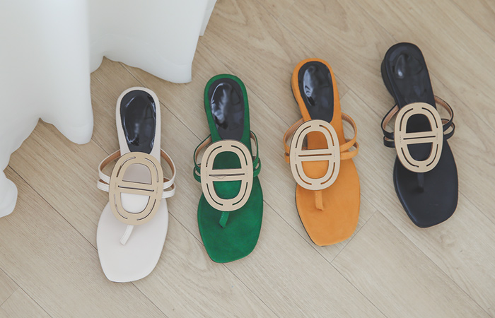 环 点缀 皮条/束带 人字拖