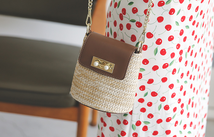 迷你 藤条 黄金链条 斜挎包