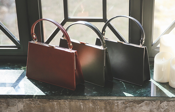 [模特穿36次]摩登 Gold 方形 手提包