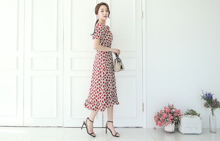 Rose Garden Rap长款连衣裙