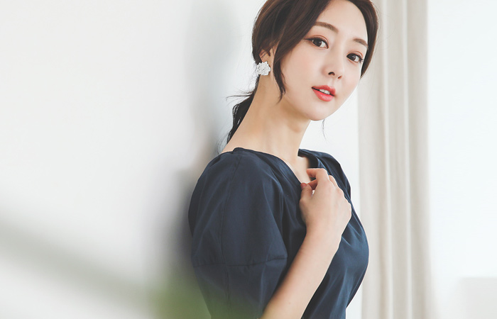 浪漫 心形领 泡泡袖 棉 罩衫