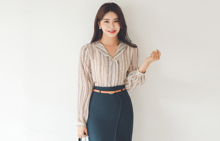 敝领 印染 罩衫