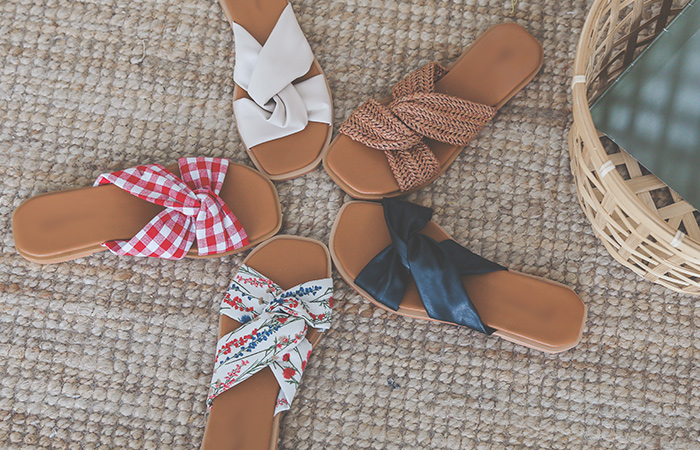 [模特穿37次]交叉 扭曲 日常 拖鞋