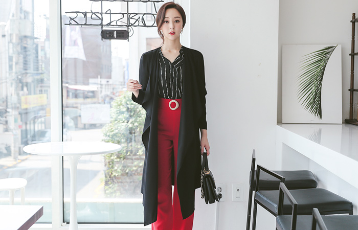 披巾领 束带 敞开式 夹克