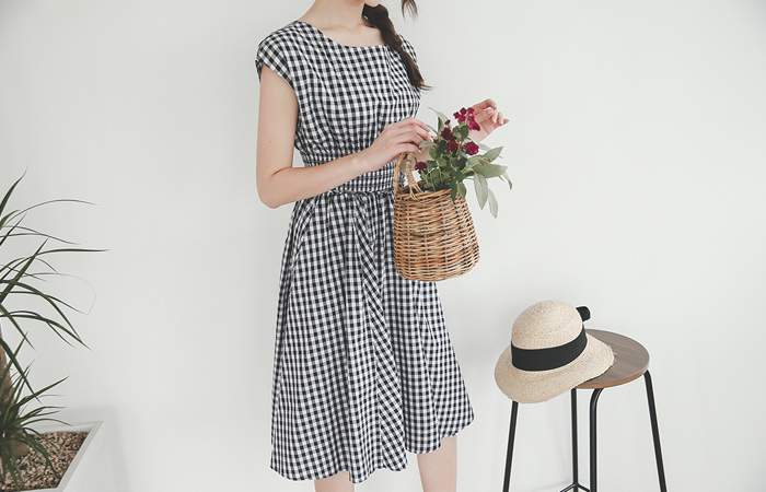 格子检查smokin wave group /喇叭裙连衣裙