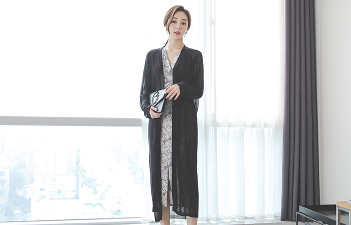 透气鞋 插肩 开叉 长款 开衫