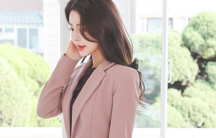 摩登 合身定制 单扣 修身 长款夹克(fall)