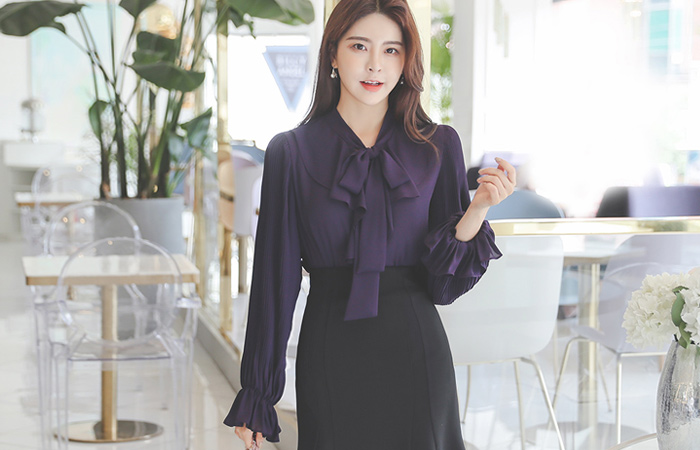 褶皱装饰 褶边 袖子 罩衫