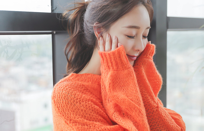 八字纹 麻花 灯笼袖 针织衫