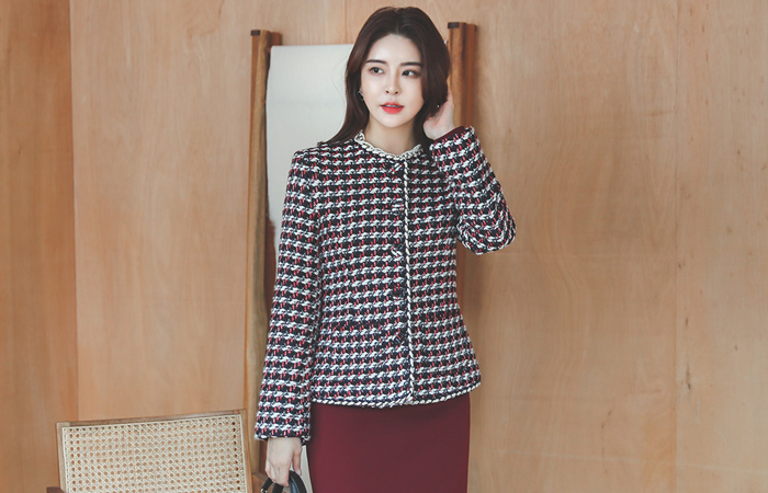 特征 颜色 编织 粗呢 夹克