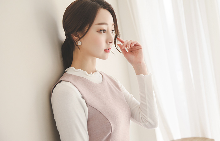 简单^ h线条分层连衣裙