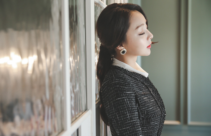 复古/古典共混粗呢外套