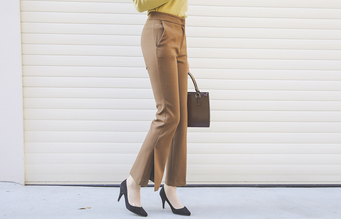 Kojiki绒裂鞋裤松松长裤